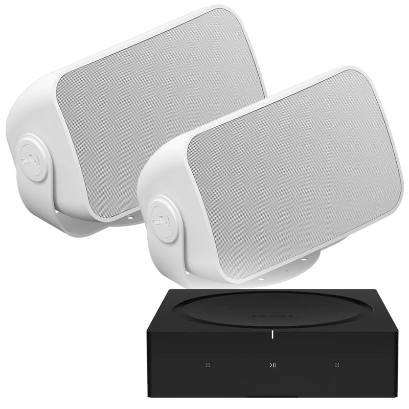 Sonos Amp & 2 x Sonos by Sonance Outdoor Speakers White