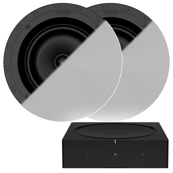 Sonos Amp & 2 x Sonos In-Ceiling Speakers by Sonance (8-Inch)