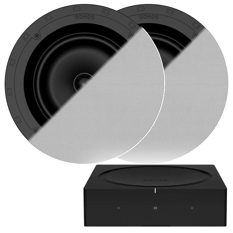 Sonos Amp & 2 x Sonos In-Ceiling Speakers by Sonance (8-Inch)